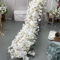IFG - Guirlande de fleurs artificielles en soie de 3,4 m de long, roses, hortensias, fleurs de cerisier et orchidées, grande taille, pour la décoration de table de mariage