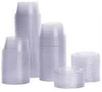 Fuling clair 1oz 1.5oz 2oz 3.25oz 4oz 5.5oz en plastique Mini petites tasses à soufflé Jello 30 cc tasse à sauce ail avec couvercle