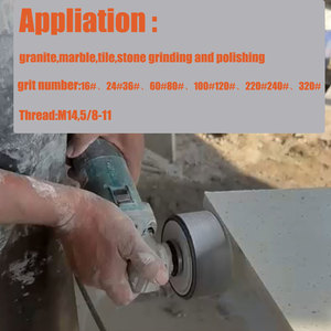 4 Inch 100mm High Performance M14 5/8"-11 Diamond Ceramic Silicon Carbide Granite <strong>Stone</strong> <strong>Grinding</strong> <strong>Disc</strong> - Product Image 3