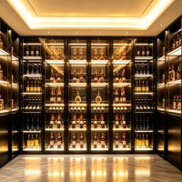 Armoire à vin en verre haut de gamme pour club, villa, salle d'exposition