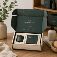 Boîte cadeau en carton ondulé de qualité supérieure, emballage en papier imprimé sur mesure avec insert en papier personnalisé pour ensemble de soins personnels