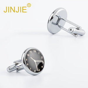 Trong Kho Chất Lượng Cao Chú Rể Màu Đen Đồng Hồ Hình Kim Loại Nút Khuy Măng Sét Cho Người Đàn Ông Áo Sơ Mi - Product Image 3