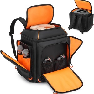 Outdoor Portable Bluetooth <b>Speaker</b> Bag 20L Black Polyester Travel Storage Backpack <b>Microphone</b> Carrying Case - Product Image 2