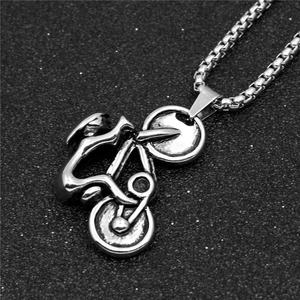 Collier pendentif vélo en acier inoxydable personnalisé de haute qualité OEM, bijoux pour cyclistes - Product Image 2