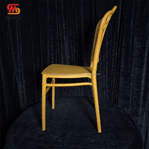 SMOOTH China Wedding Supplier Golden Resin Plastic <b>Stackable</b> <b>Chair</b> <b>Outdoor</b> Event Banquet Furniture - Product Image 5