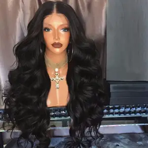 synthetic wigs human hair not lace front Hot Selling Deep wave high temperature Fiber silk synthetic wig star model