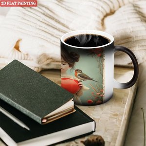 Tasse magique en céramique givrée noire de 11 oz, changeant de couleur à la chaleur, pour la surprise et la reconnaissance des collègues - Product Image 3