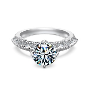 Anillos de Compromiso y Cóctel Dylam, Elegantes y Exclusivos, de Plata de Ley 925 con Moissanita de 2.31ct, D VVS1, para Mujer - Product Image 1