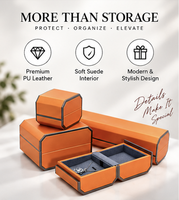 Boîte de rangement pour bijoux en daim PU de luxe avec logo personnalisé, multicolores, octogonale, porte-bijoux, fermeture à pression, cadeau de mariage ou de la Saint-Valentin