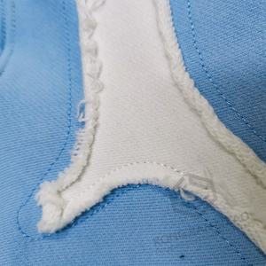 Fabrication sur mesure de pantalons évasés en molleton de coton et de sweats à capuche oversize vierges à double couche avec patchwork - Product Image 6