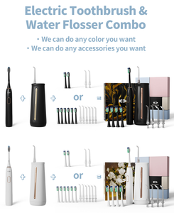 KANGYU Combo <span class=keywords><strong>Hydropulseur</strong></span> et Brosse à Dents Électrique 300ml Rechargeable Oral Irrigator <span class=keywords><strong>Waterjet</strong></span> pour Usage Domestique Extérieur - Product Image 2