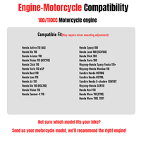 Moteur de moto chinois 110cc refroidi par air, 4 temps, couple élevé, démarrage électrique et au kick, ensemble moteur de moto pour Honda