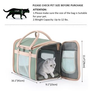 Transportín para gatos de piel sintética ligero y espacioso con correa ajustable para uso diario veterinario y de viaje - Product Image 2