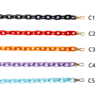 Chaîne en plastique personnalisée arc-en-ciel, accessoires de bricolage, chaîne acrylique colorée pour sac pour femme, chaîne en plastique, bandoulière