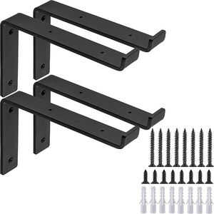 Custom Furniture <strong>Decorative</strong> Black Metal Iron 90 Degree Long L Shape <strong>Angle</strong> <strong>Wood</strong> Wall Stamping Shelf Corner <strong>Bracket</strong> - Product Image 2