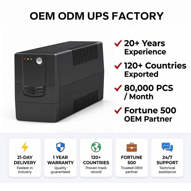 Top OEM AC Offline Ups Uninterruptible Power Supply (UPS)600va 650va for Computer