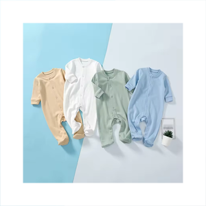 Vêtements pour bébé nouveau-né Ropa De <span class=keywords><strong>Bebe</strong></span> 0 à 3 Manches longues Uni Printemps Automne Combinaisons pour bébé en coton Combinaison pour bébé à pieds - Product Image 1