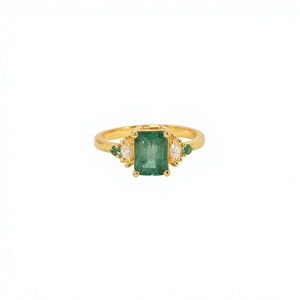 Natural Zambian <b>Emerald</b> <b>Ring</b> 925 Sterling <b>Silver</b> & Solid Gold Fine Jewelry OEM ODM Wholesale Supplier - Product Image 1