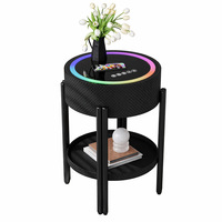 Table basse intelligente en verre trempé, vente en gros directe usine, design moderne et minimaliste, chargement sans fil, Bluetooth, mobilier de maison
