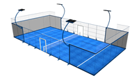 Terrain de padel panoramique Guanwang avec poteaux en acier galvanisé - Nouveau type d'équipement de terrain de tennis