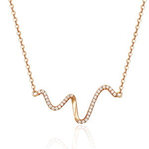 <span class=keywords><strong>Collana</strong></span> radiante argento e <span class=keywords><strong>oro</strong></span> <span class=keywords><strong>rosa</strong></span> placcata S925 <span class=keywords><strong>collana</strong></span> da donna Trendy battito cardiaco semplice con zircone BSN107 per feste - Product Image 1