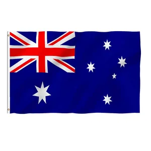 علم أستراليا لون زاهي و رأس قماش مقاوم للبهتان و علم مزدوج مخيط في أستراليا