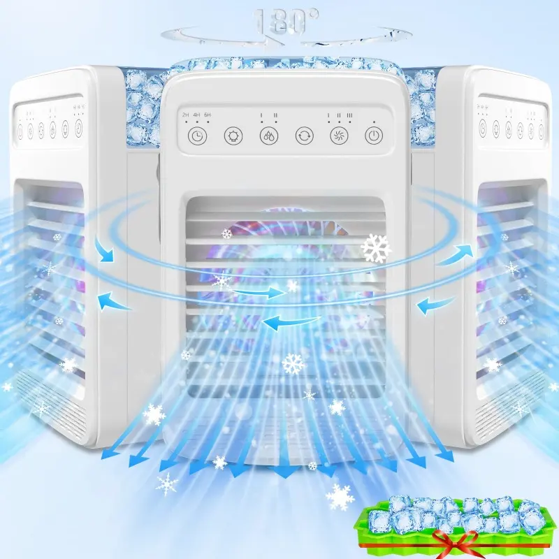 4 velocità 2 fredda nebbia condizionatori d'aria portatili Mini condizionatori d'aria per camera oscillante piccolo Mini AC con Timer