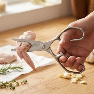 Yangjiang All Steel <b>Kitchen</b> Shears 4.25in Stainless Steel For Chicken Duck Bone Cutting - Product Image 1