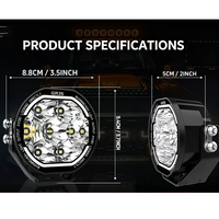 Projecteur LED tout-terrain 3,5 pouces 100W IP67 étanche, éclairage de toit, phare de conduite, feu antibrouillard pour Tank Jeep Wrangler Ford Bronco SUV