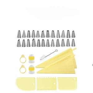 Ensemble de décoration de cupcakes réutilisable de 34 pièces, comprenant des embouts de pâtisserie en acier inoxydable et des embouts floraux pour l'art culinaire - Product Image 1