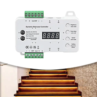 Contrôleur d'escalier multifonctionnel STEP-05 DC12V~DC24V avec capteur de mouvement PIR pour bande LED d'escalier, 99 marches