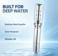 Pompe submersible solaire DC en acier inoxydable de 6 pouces, grande diamètre, pour puits profond, pompe centrifuge pour l'approvisionnement en eau des fermes