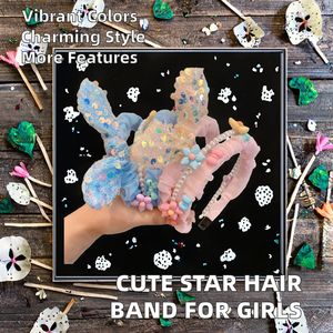 प्यारी छोटी लड़की स्टार डांस परफॉर्मेंस हेयरबैंड बच्चों के लिए कपड़े की कला - Product Image 2