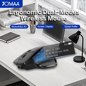เมาส์ไร้สาย JOMAA แบบ Ergonomic ชาร์จได้ทั้ง USB และบลูทูธ เงียบ พร้อมหน้าจอแสดงผลแบบ OLD ปุ่มตั้งโปรแกรมได้ 5 ปุ่ม สำหรับ Mac PC และแล็ปท็อป - Product Image 2