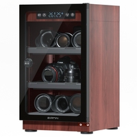 EIRMAI Boîte électronique étanche à l'humidité de style grain de bois Armoire sèche Appareil photo reflex Objectif Timbre Photographie Armoire de déshumidification