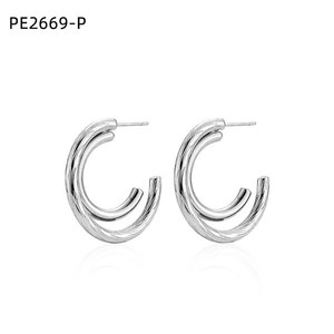 Amy Amy <b>Cuff</b> <b>Earrings</b> Silver Plated Geometric Trendy Women's Fashion Jewelry PE2669 - Product Image 1