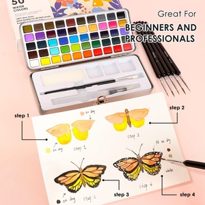 Nouvel arrivage : Ensemble de peinture aquarelle solide nacrée faite à la main – Fournitures d'art en gros pour le dessin et les couleurs artistiques - Product Image 2