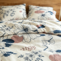 Ensemble de draps de lit floraux botaniques vintage, tissu en microfibre doux, ensemble de literie 4 pièces, collection de linge de lit luxueux et confortable