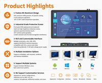 Panel Depan PC All-in-One Industri 10.1 Inci dengan USB 3.0 Tipe C dan Layar Sentuh Kiosk dengan Tampilan Layar LCD/LED Industri