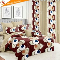 Drap de lit 8/10 pièces avec rideau de fenêtre housse de couette ensemble de literie avec rideaux assortis ensemble de draps de lit avec rideaux