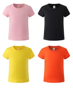 Premium School Uniform Breathable 100% Cotton Kids T Shirt Plain Custom Logo Blank Children's T-shirt