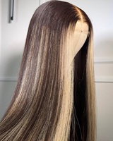 Perruque Lace Front HD 13x4 Blonde Mèches Blondes pour Cheveux Humains Vierges 100% Pré-Pluckés Longs Ondulés pour Femmes