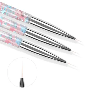 ANGNYA 2024 NEW Liquid Star Moon Glitter Handle LOGO Customize Oval Gel Nail Tools Nail Art Liner Detail Gel Brushes