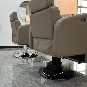 Sillón de Peluquería de Lujo Negro y Dorado, Silla de Peluquería con Bomba Hidráulica Reclinable, Silla de Corte de Pelo Retro para Salón de Belleza - Product Image 4