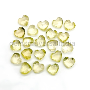 Cuarzo Limón Natural en Forma de Corazón de 8mm, Tallado a Mano, Piedra Preciosa Suelta, Precio al por Mayor para Fabricación de Joyería - Product Image 1