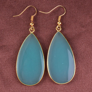 HZ nouveau Design couleur or 100% fait à la main <span class=keywords><strong>Etsy</strong></span> enveloppé naturel Rose Quartz boucle d'oreille Original véritable pierre bijoux fil d'or - Product Image 4