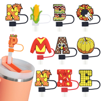 8mm Automne Thanksgiving Série Verres Champignon Paille Topper Assortiment Paille Toppers Dos Mexique Paille Toppers