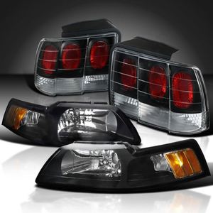 Feu arrière pour <span class=keywords><strong>FORD</strong></span> MUSTANG 1999 <span class=keywords><strong>2000</strong></span> 2001 2002 2003 2004 <span class=keywords><strong>GT</strong></span> SN95, 2 pièces, éclairage de voiture, boîtier noir, lumière, USA - Product Image 2