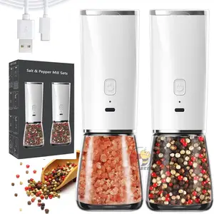 Beeman 2022 New Patent Design Automatic Usb Rechargeable Spice Shake Electric Gravity Salt And Pepper Grinder Set Mill