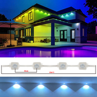 Lumières LED extérieures permanentes à commande par application intelligente, luminosité réglable, éclairage décoratif RGB pour les fêtes